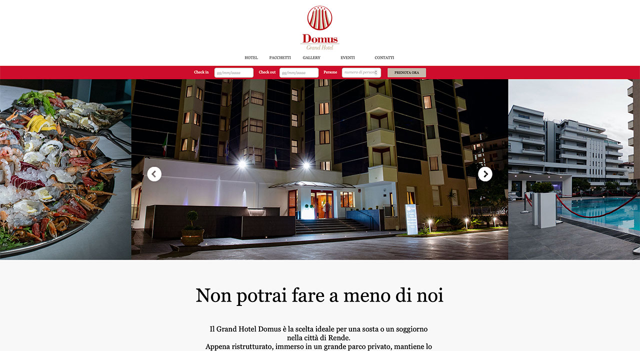 sito internet Grand Hotel Domus